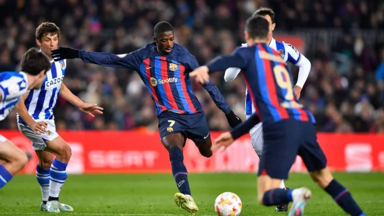 Le Barça en demies grâce à Dembélé