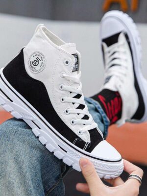 Chaussures montantes en toile hommes Style Converse