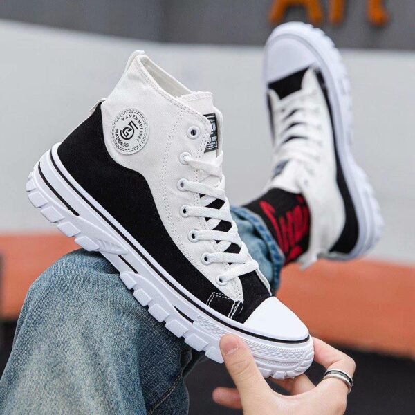 Chaussures montantes en toile hommes Style Converse